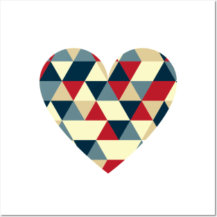 Colorful heart with triangles. Low poly design Posters and Art